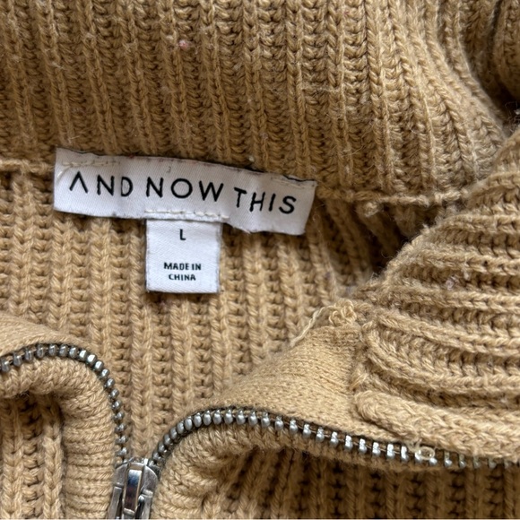 Zip-Front Ribbed Sweater - Picture 3 of 4